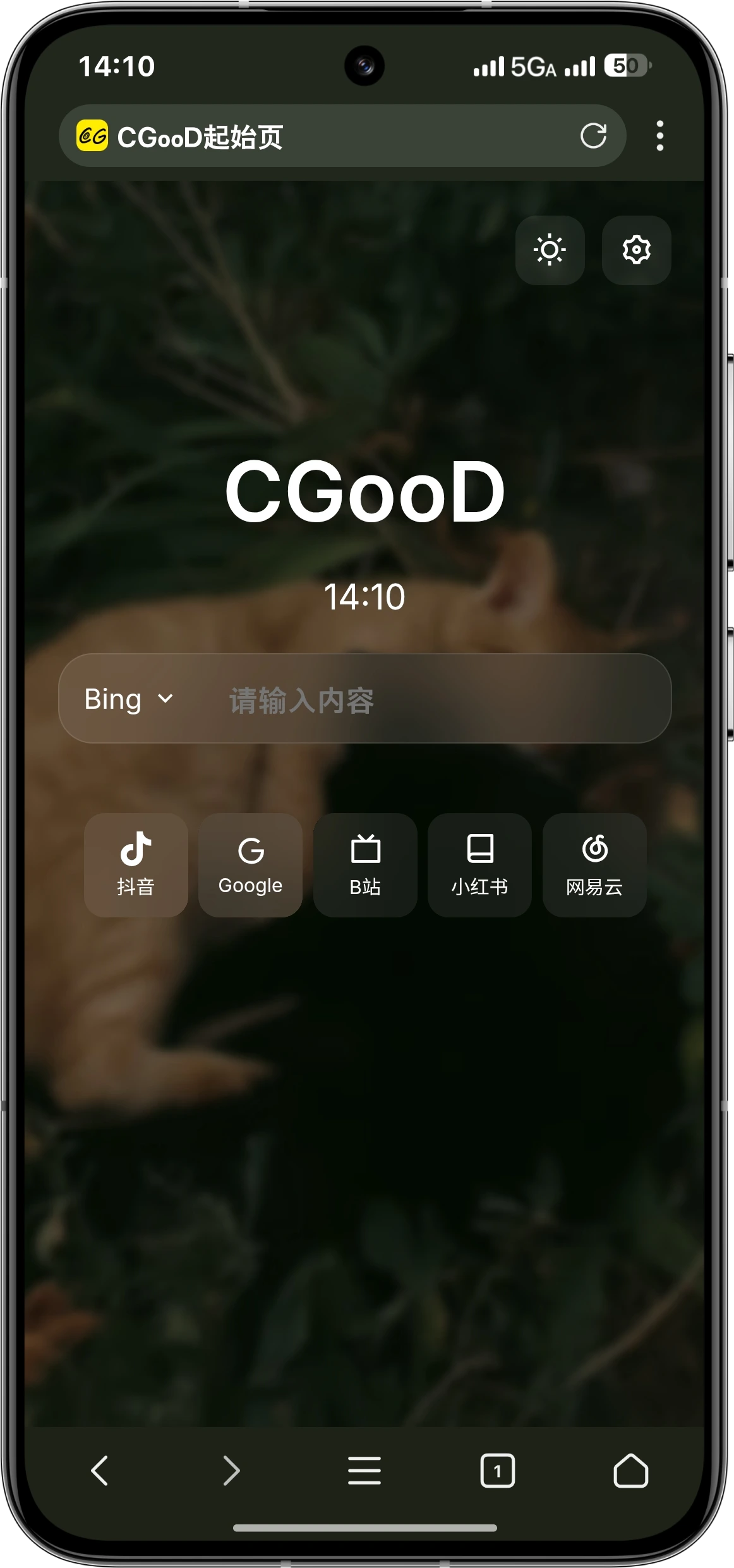 CGooD起始页在手机上的显示效果